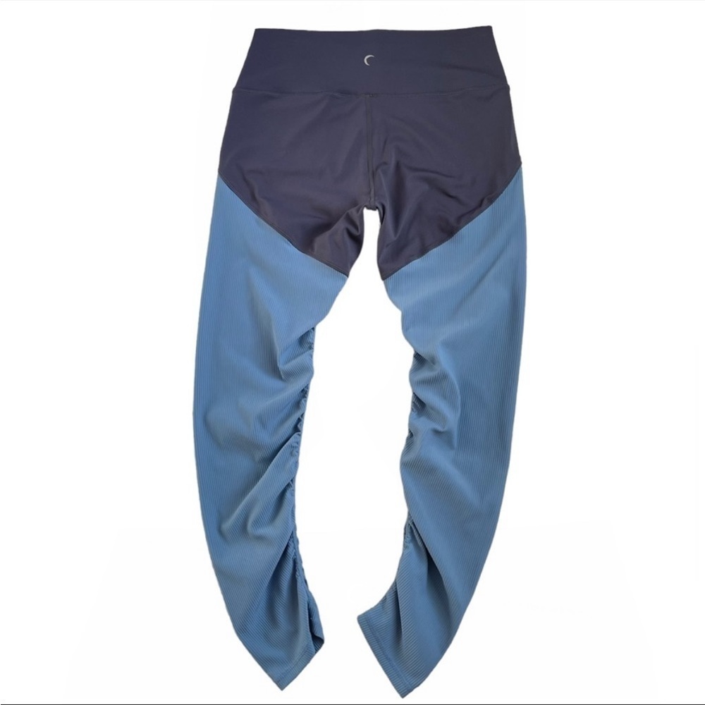 Zyia Active HR Storm Parallel Luxe Blue Gray Ruching Leggings Dance Yoga Block - Picture 8 of 12
